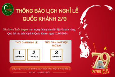 THÔNG BÁO LỊCH NGHỈ LỄ QUỐC KHÁNH 02/09/2024 